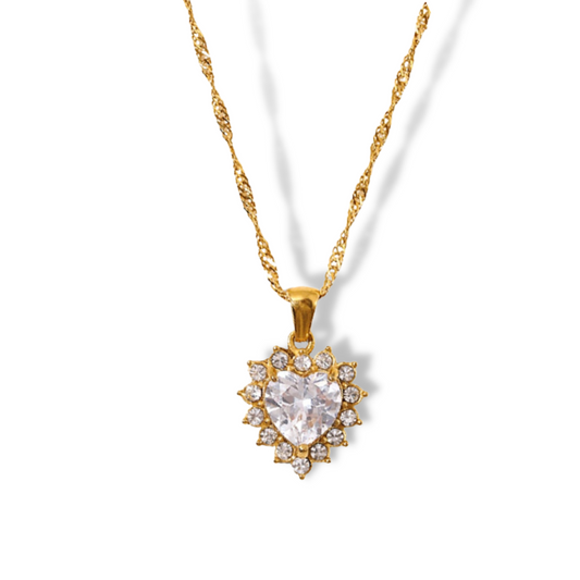 Victoria Necklace - White  | 18k Gold Plating